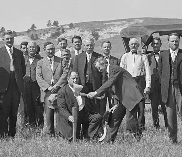 Large group of people at a groundbreaking ceremony